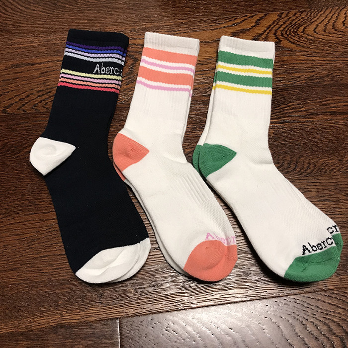 Spring and summer stripes are good to match the basic classic thin section breathable casual ladies long socks ins tide