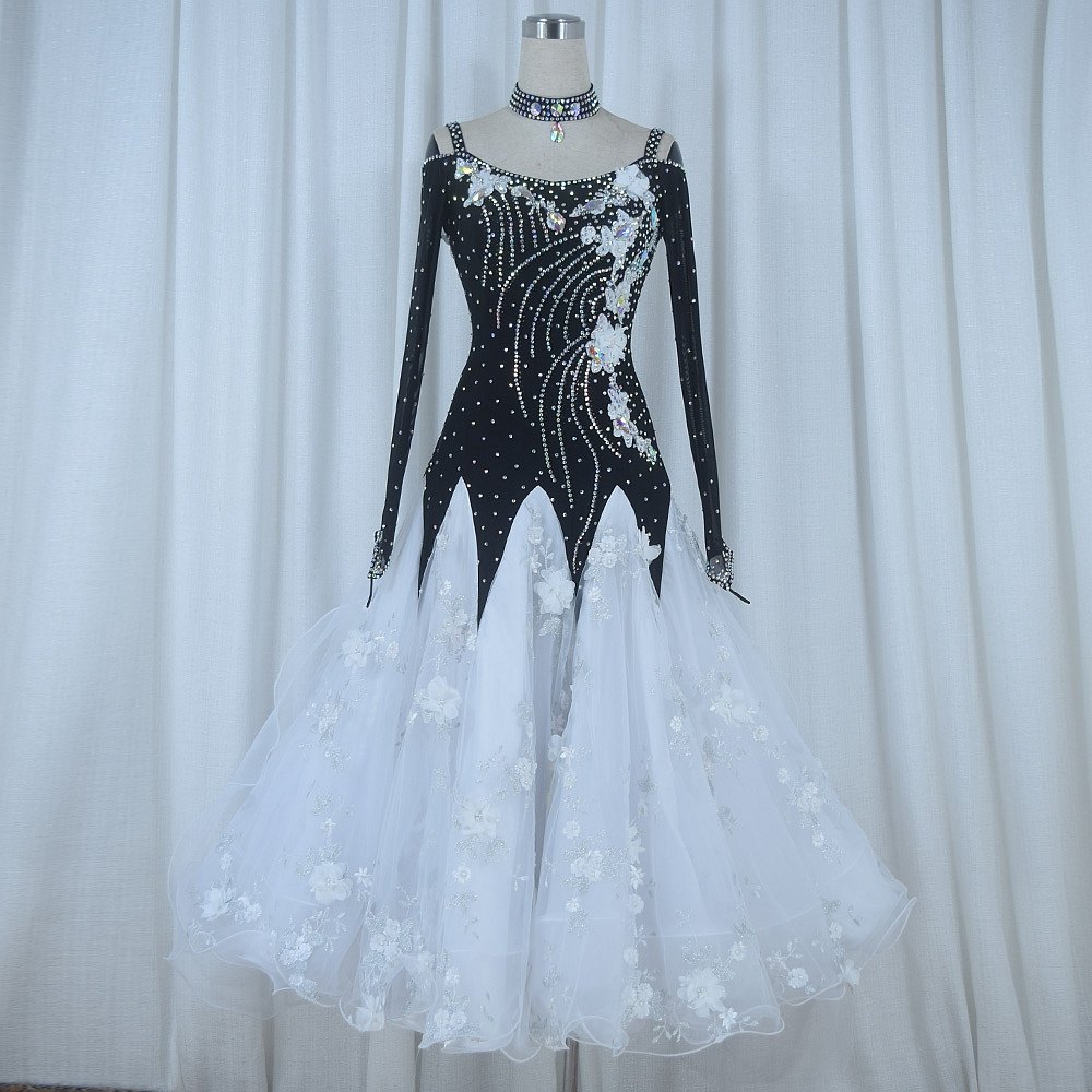 Red Phoenix High-end Floras's Morden Dance Competition Skirt National Waltz Tango Performance Out of the Swing 1016