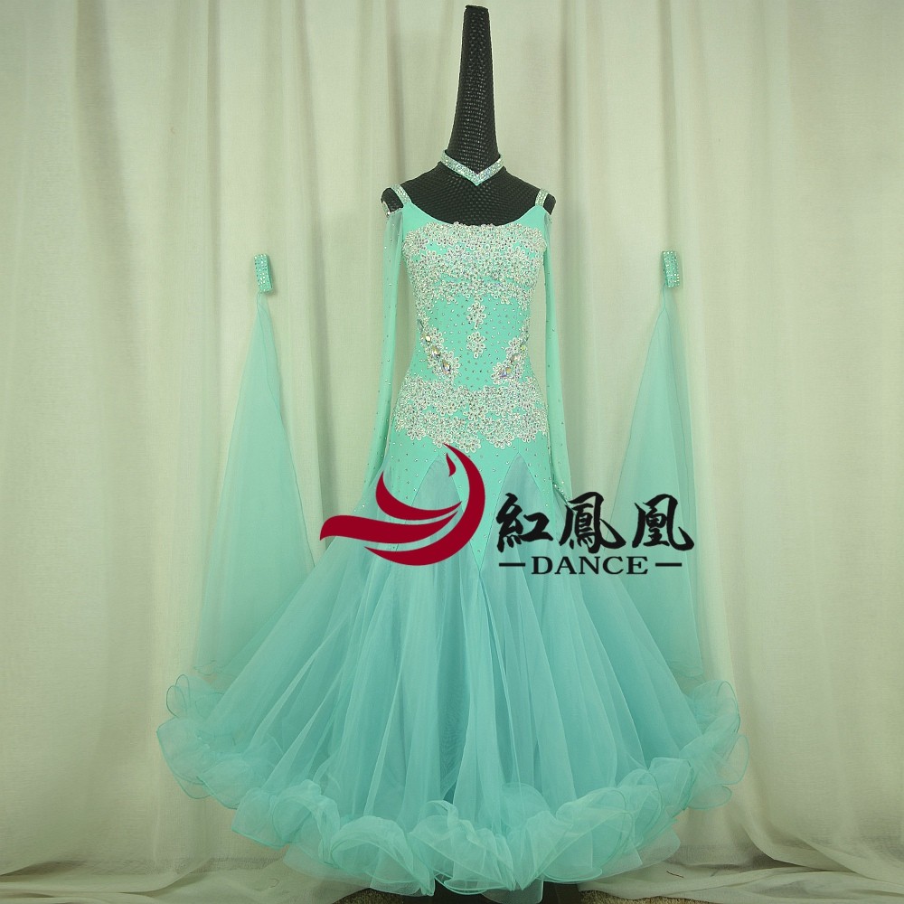 Red Phoenix High-end New Morden Dance Competition Dress Performance Dress Rehearsal For National Standard Social Dance Big Swing Dress BR821