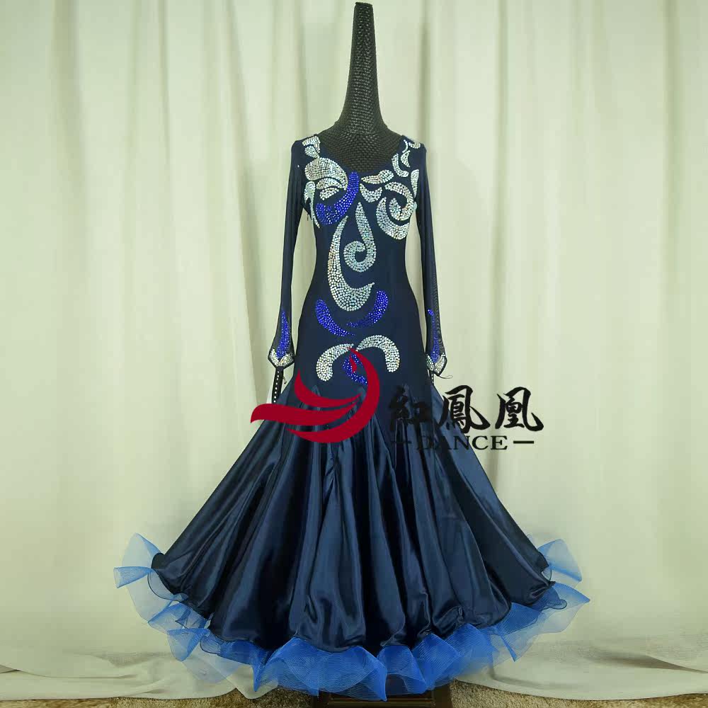 Red Phoenix New Morden Dance Contest Exclusive Dress Rehearsal for National Label Social Dance Giant Pendulum Skirt BR854