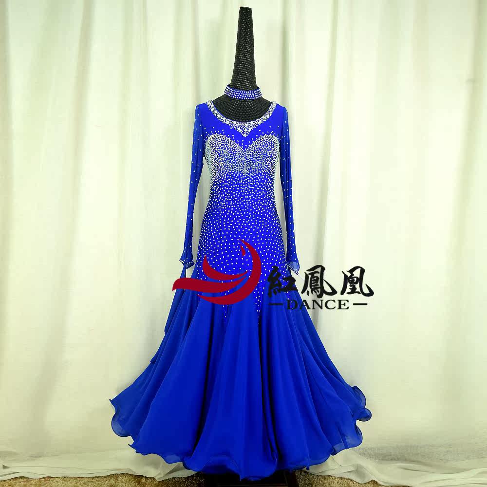 Red Phoenix New Morden Dance Contest Dress Rehearsal for Custom National Mark Social Dance Performance BR870