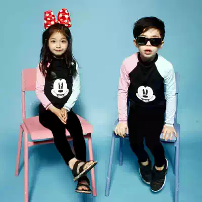 Children's swimsuit Girls Boys middle and large children quick-drying two-piece sunscreen long-sleeved trousers Baby waterproof female wetsuit