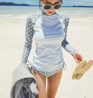 Korean two-piece diving suit women's long-sleeved trousers sunscreen quick-drying swimsuit surf diving suit skinny jellyfish suit swimsuit