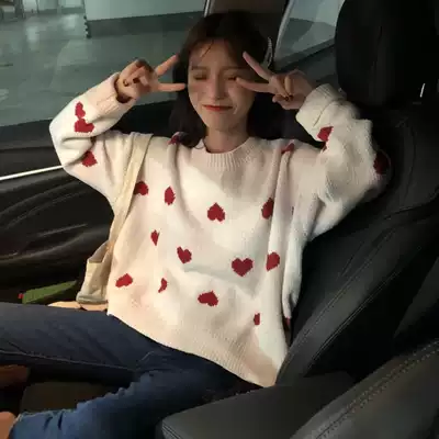 2021 autumn and winter new lazy style net red small fresh sweater female pullover loose sweet cute inner sweater