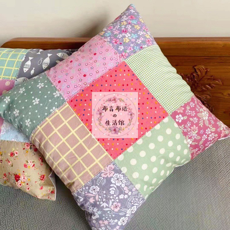 Original Design Sensation Handmade Cloth Art Pure Cotton Small Crowdsourced cloth Clasped Pillow Sofa Backrest Cushion Fresh Field Wind 40