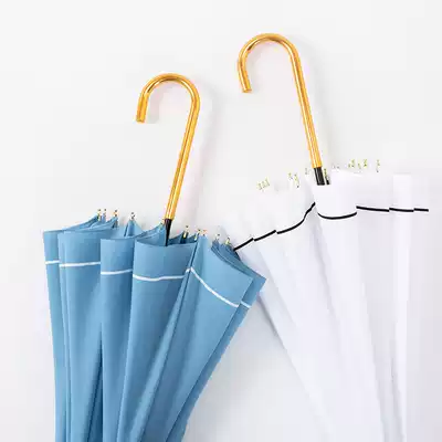 Japanese long handle umbrella female forest wind-proof increase reinforcement thickened retro ins simple straight handle umbrella umbrella long handle