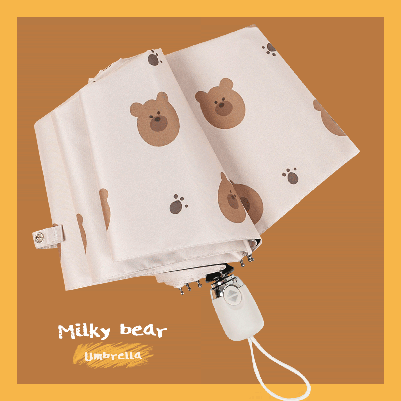 Umbrella Women's folding sunny and rain dual-use parasol Sunscreen anti-UV student automatic parasol Small and portable