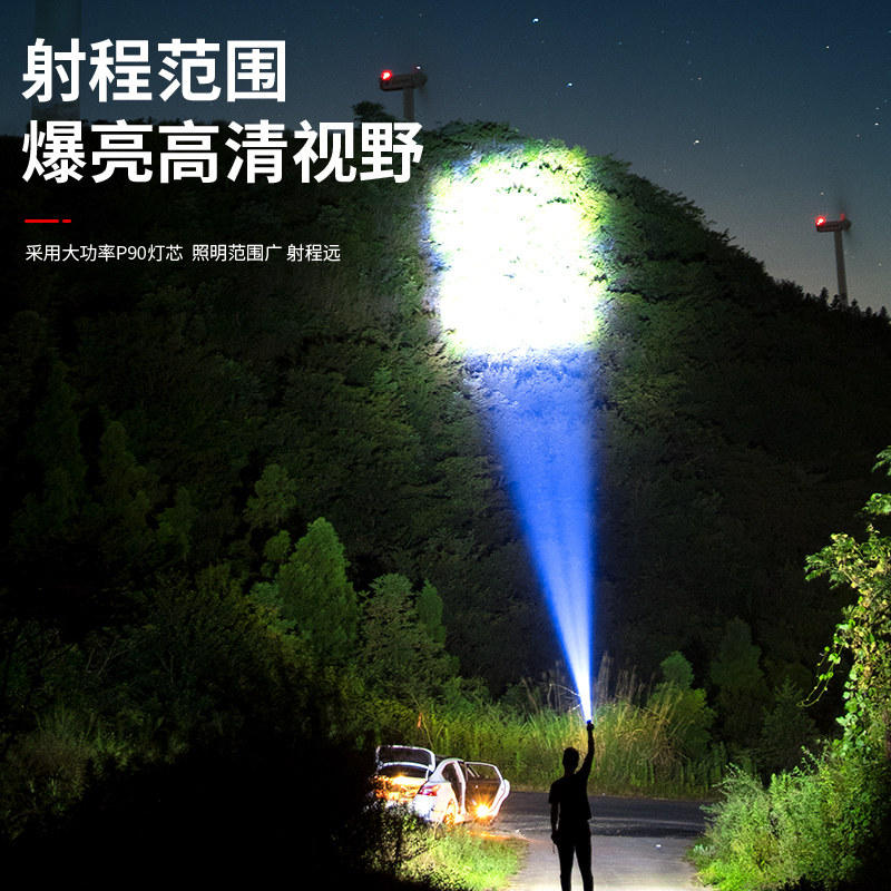 Small Wildman flashlight super bright glare able to charge extra-long sequel outdoor hernia portable home Far-shot xenon lamp