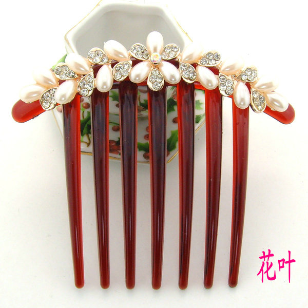 2 miếng ngọc trai Hàn Quốc rhinestone bảy răng chèn lược trắng cổ áo chải tóc thanh lịch chải phụ kiện tóc hoang dã - Phụ kiện tóc kẹp tóc mini cho bé