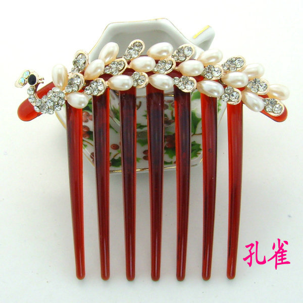 2 miếng ngọc trai Hàn Quốc rhinestone bảy răng chèn lược trắng cổ áo chải tóc thanh lịch chải phụ kiện tóc hoang dã - Phụ kiện tóc kẹp tóc mini cho bé