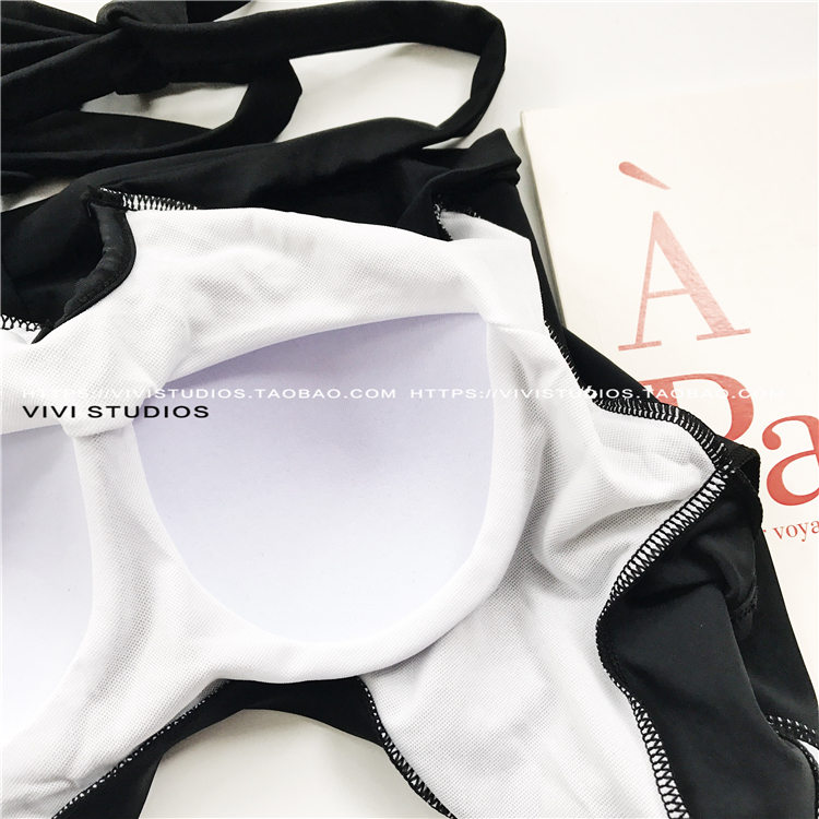 VV 18ss đen retro ngắn tay mỏng mỏng váy- phong cách chia áo tắm mùa xuân nóng kỳ nghỉ đồ bơi phụ nữ bộ đồ bơi 2 mảnh