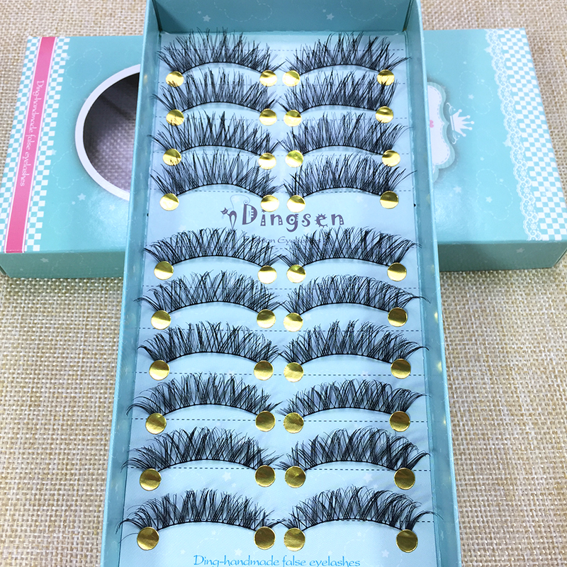 Chất liệu cotton mềm mịn, mềm mại, lông mi giả, trang điểm nude tự nhiên, dày, lộn xộn - Lông mi giả keo dan mi