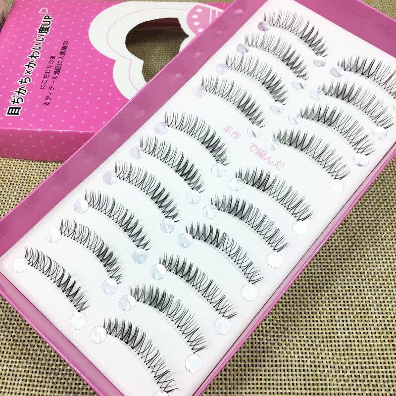Moon Princess lông mi giả 03 tự nhiên dày mô phỏng trang điểm nude sắc nét uốn xoăn sợi ngắn Rongzi với cùng một đoạn mười cặp mi giả gân trong tự nhiên