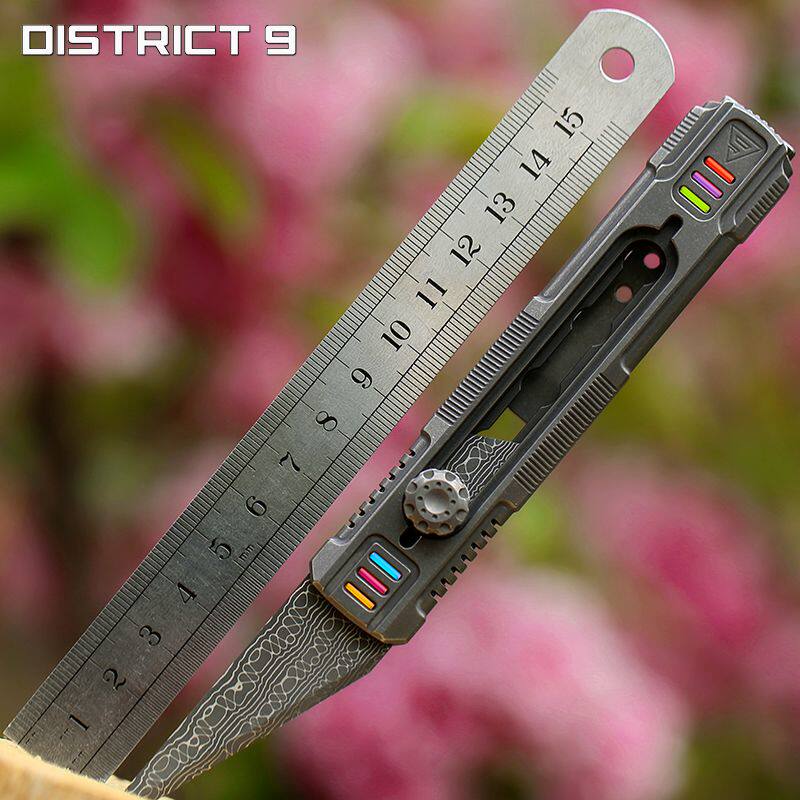 District 9 5th generation titanium alloy utility knife XS wallpaper knife outdoor portable self-defense survival self-defense rescue EDC