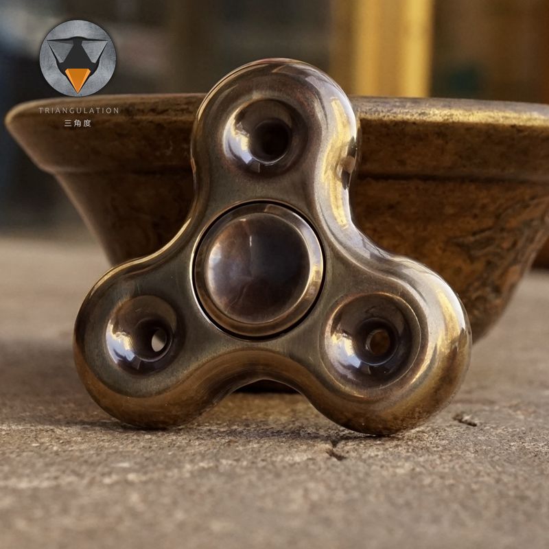 Triangle Origin Fingertips Gypress Brass Red Adult Pressure Reduction Creative Bearing Toys Play Spiral National Wind EDC
