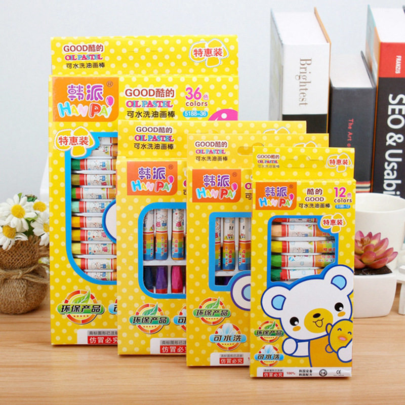 Han Sends Children Oil Painting Stick Crayons Wholesale 12 18 24 36 36 Baby Elementary Students Draw Pens Safe And Innocuous