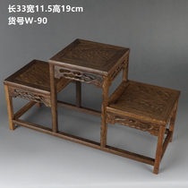 Chicken winged Wood solid wood base strange stone purple clay pot small Buddha statue multi-meat calamus small bonsai several base base