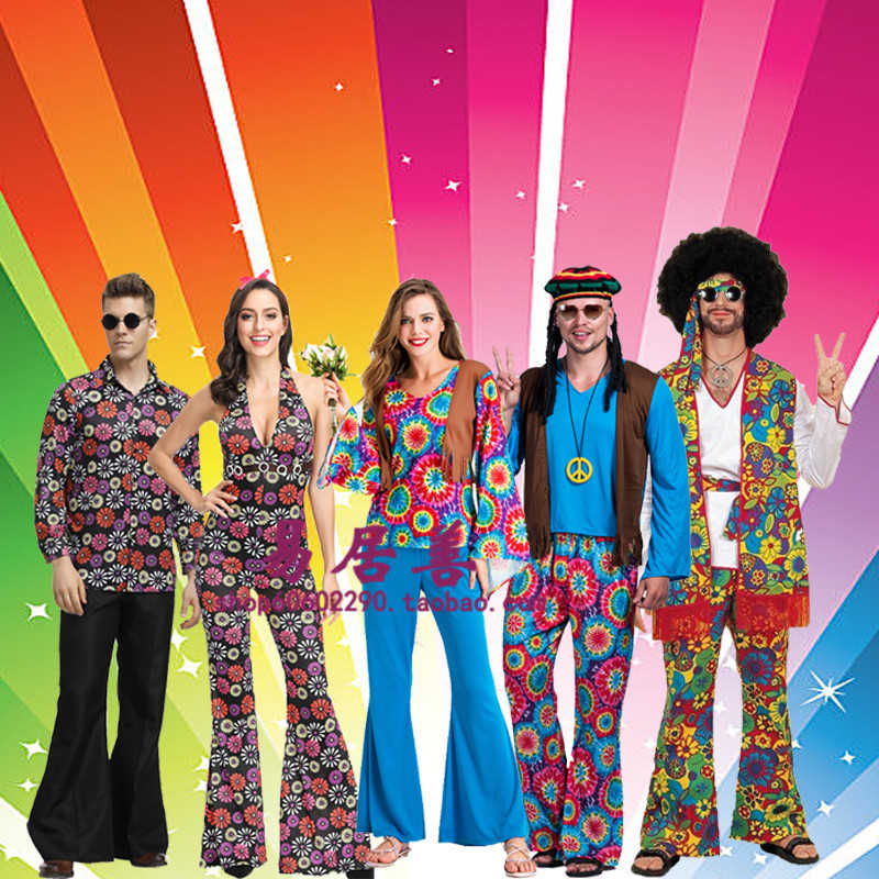 夜店性感连体衣复古70年代迪士科演出服万圣节cosplay舞厅聚会服