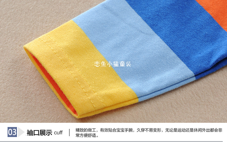 Quần áo mùa thu mới cho trẻ em 3 trẻ em lớn 8 bé trai áo thun sọc dài tay 5 cotton trẻ em mùa xuân 7POLO9 cổ áo sơ mi áo thun trẻ em dài tay