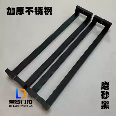 Stainless steel large door handle large pull handle glass door sliding door wooden door handle with frameless door handle black spot