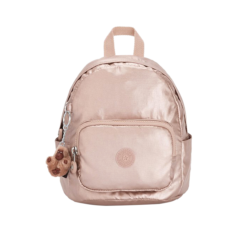 Metal Rose Gold【 Weiya recommend 】 Kipling Women's money Backpack fashion trend leisure time a bag knapsack Canvas bag
