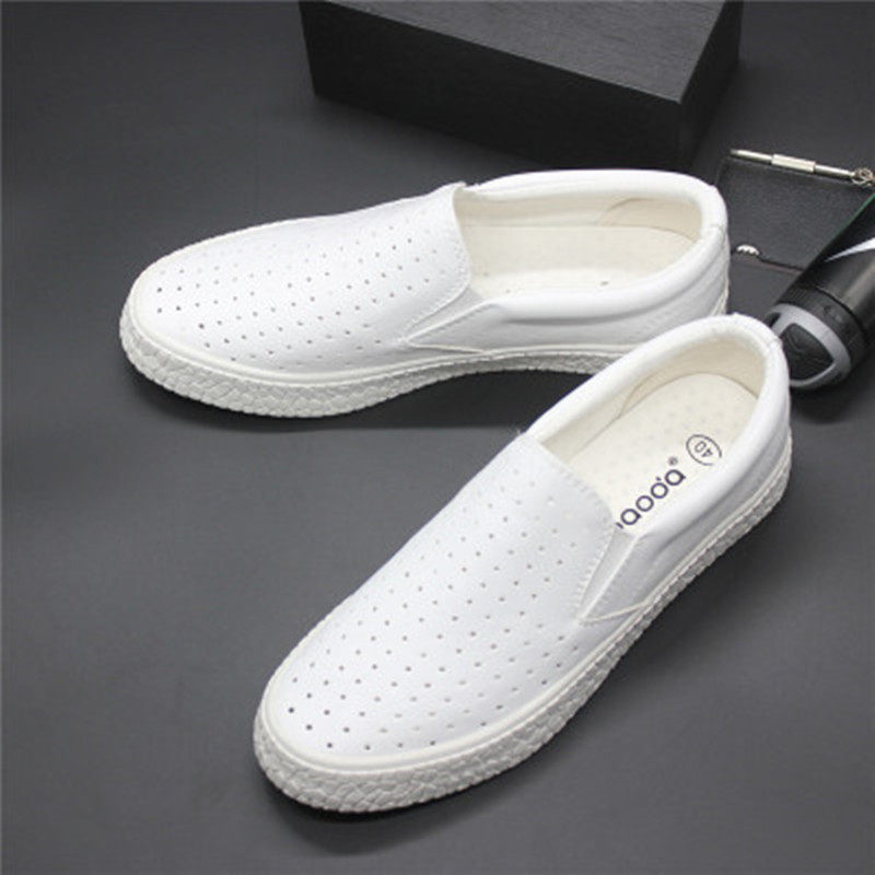 Genuine Leather Cave Shoes Man's One Foot Pedal Leather Shoes Men Casual Sandals Men's Summer Men's Han Edition Lefu Shoe Men's Ventilation