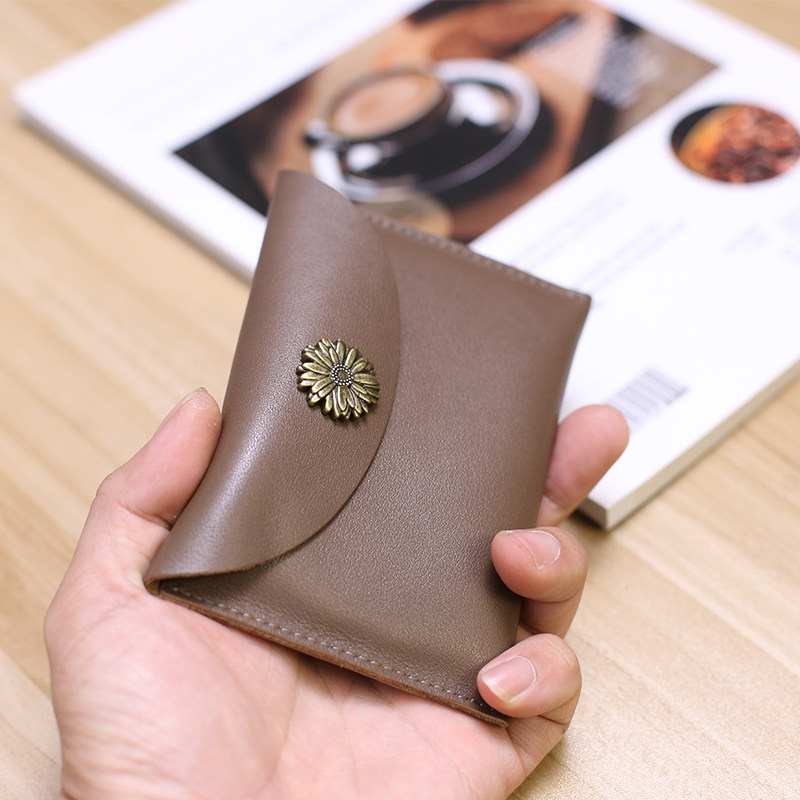 2022 Youth Headlayer Bull Leather Brief Ultra Slim driving license Driving License Package Retro Handmade Short ZERO Money Pack Card Pack