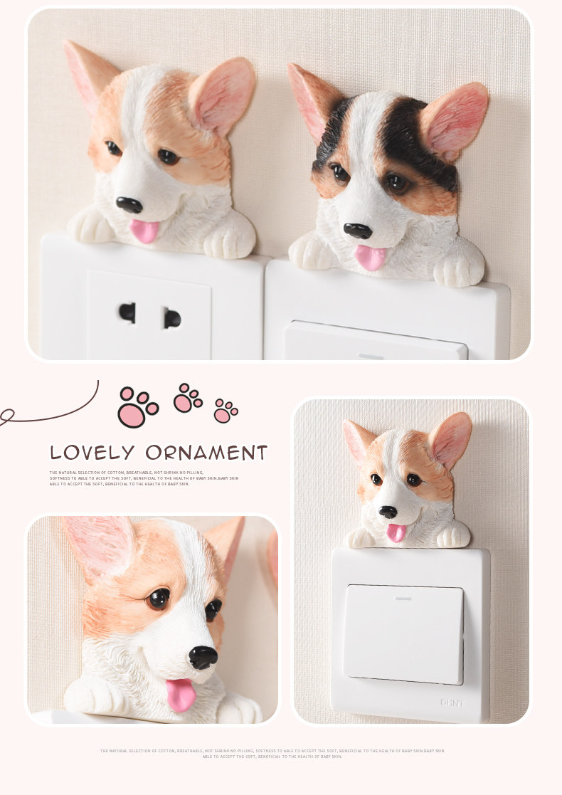 Милый переключатель на стену, защитный чехол, трехмерный блок питания   