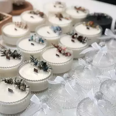 Handmade DIY aromatherapy candle material Retro glass jar container Dried flower storage expansion box Soy wax cup candlestick