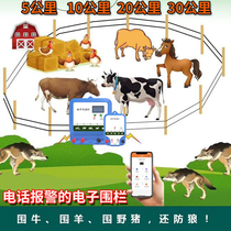 Intelligent Ranch Livestock High Pressure Pulse Electronic Fencing Kits host Pig Cattle Goat Animal Breeding Defense Black Blind