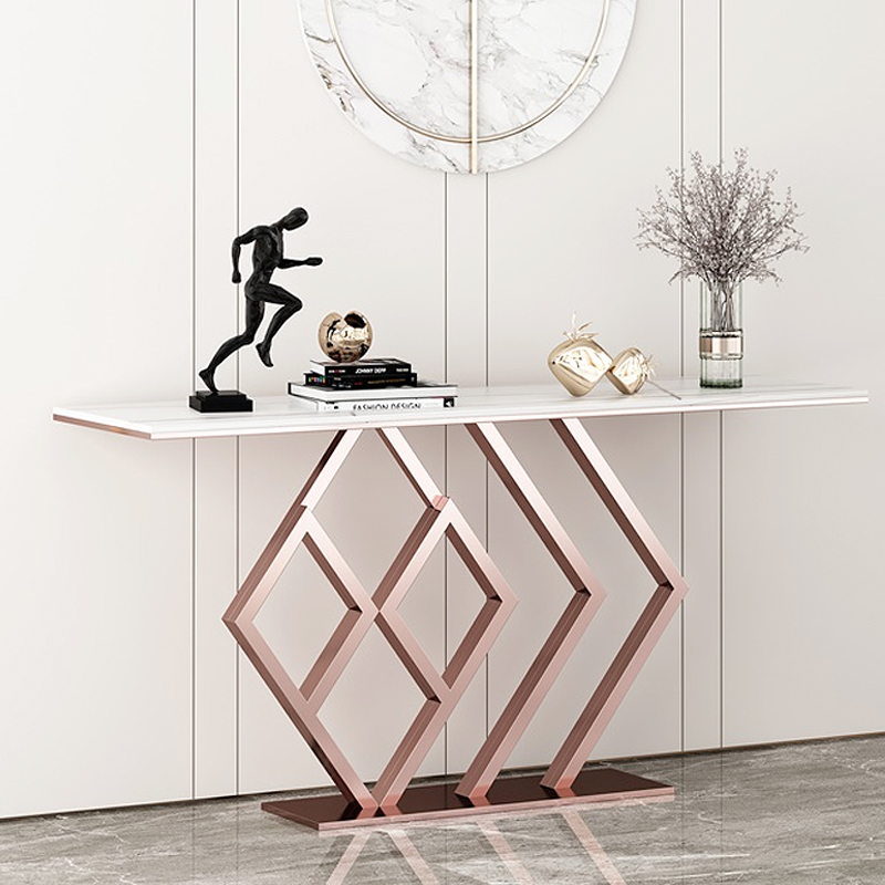 Nordic light luxury rock panel entrance table Modern simple living room case Home cabinet decoration Door wall decoration Narrow table