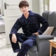 Đồ ngủ nam mùa đông cotton dài tay ba lớp bông mùa thu và mùa đông dày cộng với bộ đồ cotton thanh niên nhà cotton