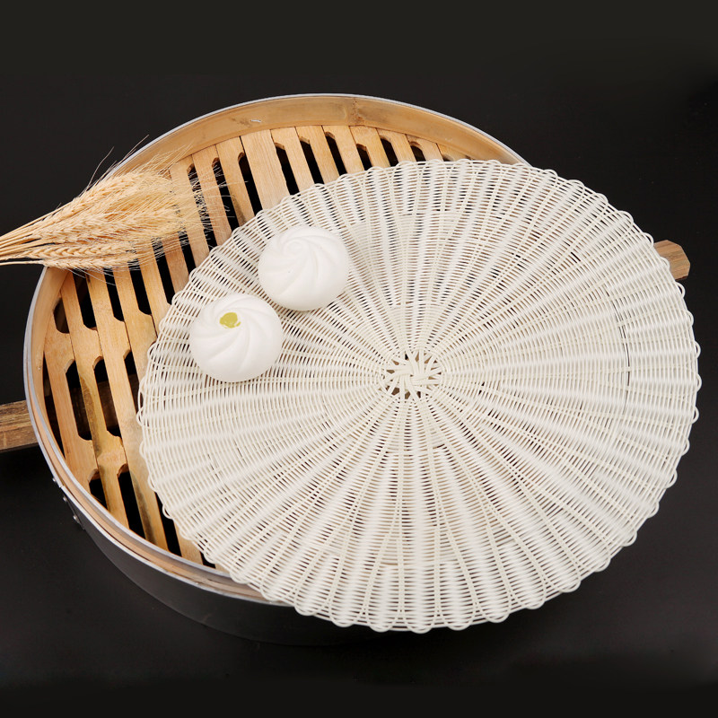 Rattan imitation grass steamer pad rattan steamer cloth no water steaming pad non-slip steamer silicone pad 48cm round