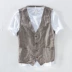 Mùa hè giản dị áo vest nam mỏng phần kinh doanh mỏng sọc sọc áo không tay cotton và lanh phù hợp với vest - Dệt kim Vest