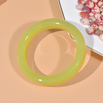 (Cat Home preferred) natural Hetian Jade yellow mouth Jade Bracelet dress women Xinjiang Ruoqiang yellow jade bracelet