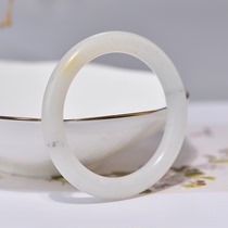 (Cat Home preferred) Hetian Jade seed material jade bracelet point ink blue and white thin round jade bracelet natural Xinjiang bracelet