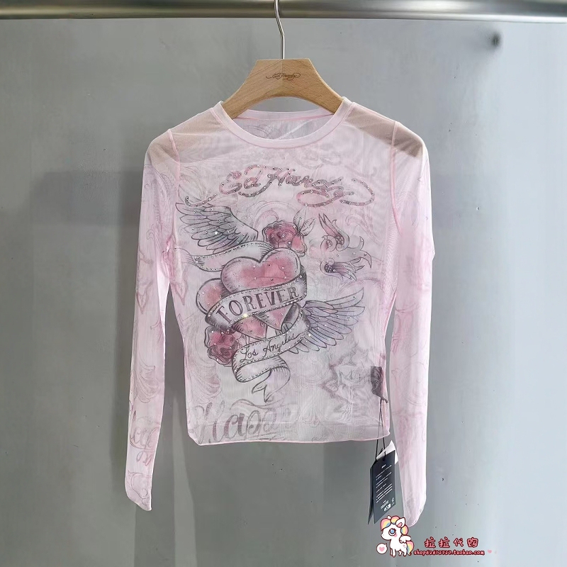 Ed Hardy Genuine 2024 Autumn and Winter Women's Digital Printed Rhinestone Slim Fit Long-Sleeved T-Shirt E1Qdw460 Ed Hardy Genuine 2024 Autumn and Winter Women's Digital Printed Rhinestone Slim Fit Long-Sleeved T-Shirt E1Qdw460