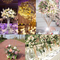 Wedding props Golden Iron hollow vase small waist ornaments flower ornaments table Road window layout