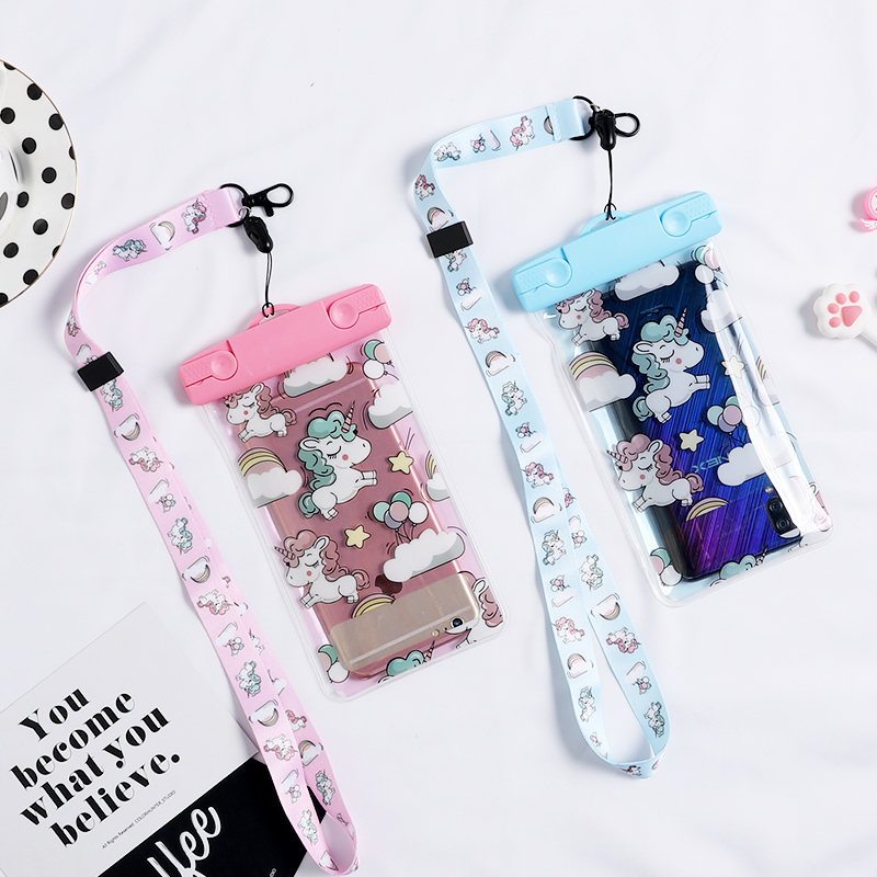 Swimming Mobile Phone Waterproof Bag Diving Cover Touch Screen Swimming Underwater Photo Cartoon Waterproof Apple Huawei Big Screen Universal