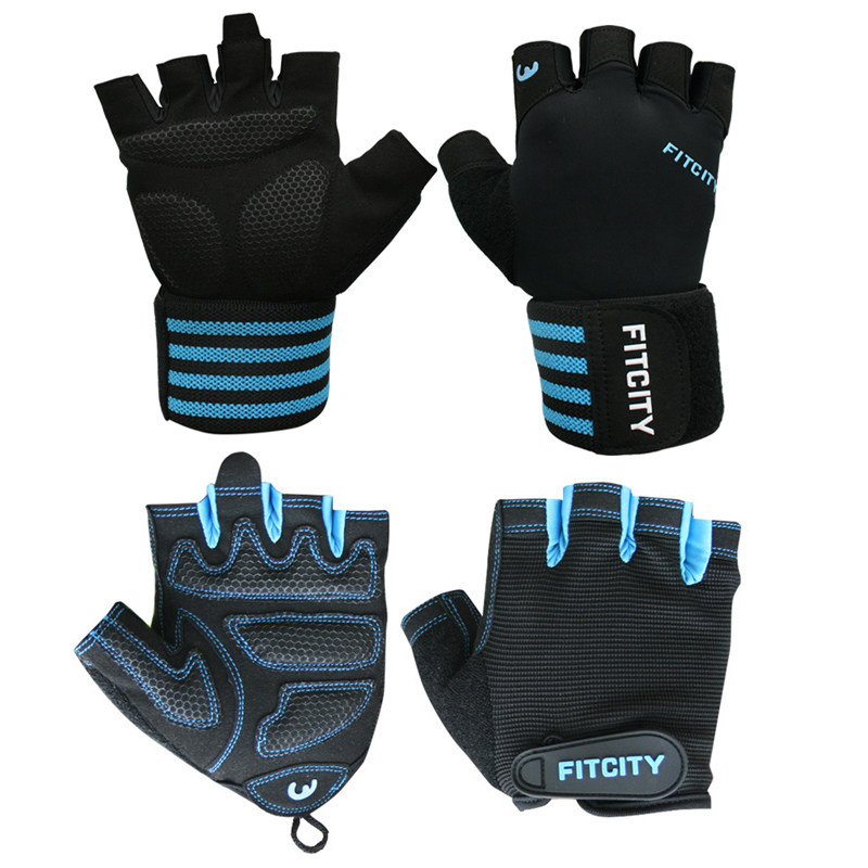 Full reduction FITCITY men's and women's fitness gloves wrist gloves power weightlifting riding gloves non-slip wear-resistant