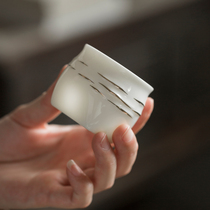 Tangyue kiln tea cup ceramic white porcelain tea cup household kung fu tea cup goat Jade Master Cup Tea Cup Single Cup