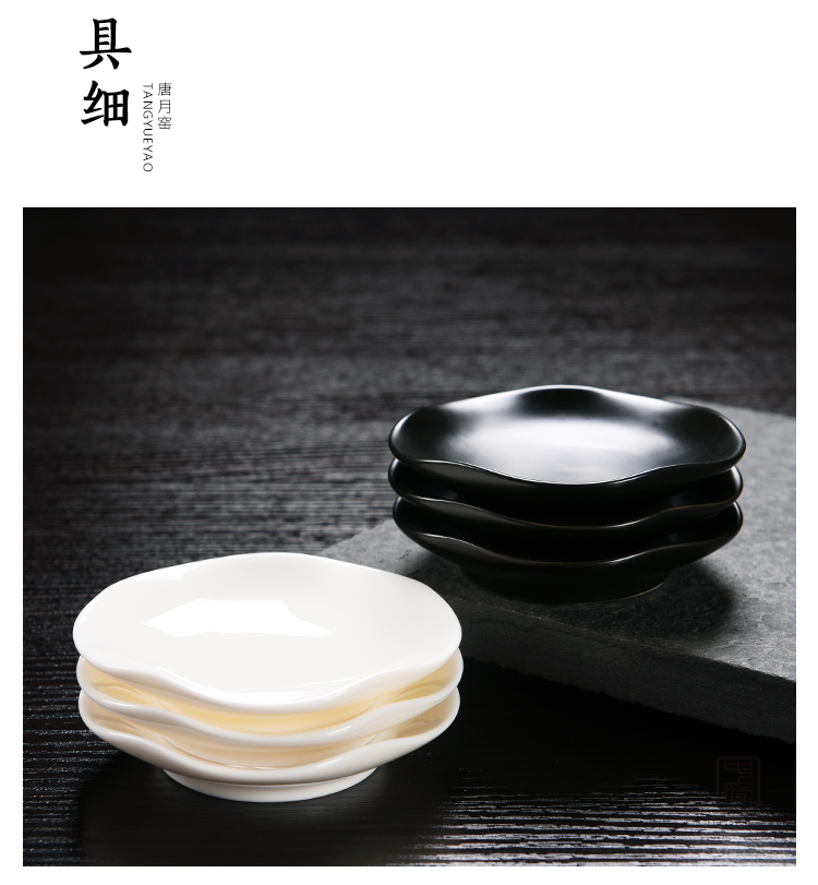 Tang Yueyao Tea Coaster Dehua Sứ trắng sứ Pot Pot Cup Cup Coaster Cup Kung Fu Bộ trà Trà phụ kiện nghi lễ Zero - Trà sứ bình uống trà