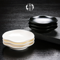 Tangyue kiln goat jade porcelain tea cup pad Dehui white porcelain tea tray ceramic cup holder kung fu tea set tea ceremony accessories zero match