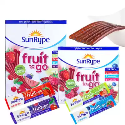 SunRype Canada imported baby pulp strips natural fruit strips 24 boxes 4 flavors children's snacks