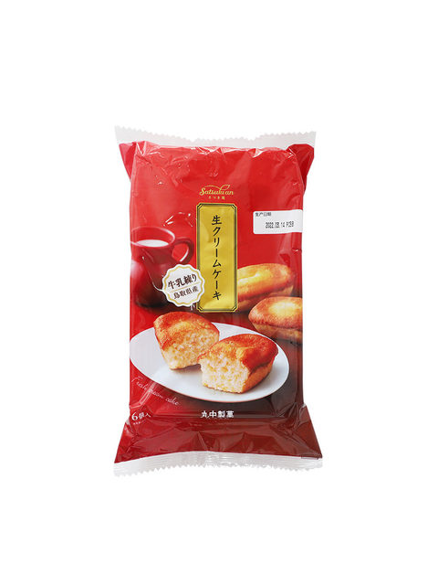 Imported from Japan, Marunaka cake cream flavored pastry sponge type soft and delicate 6 pieces casual snacks 168g