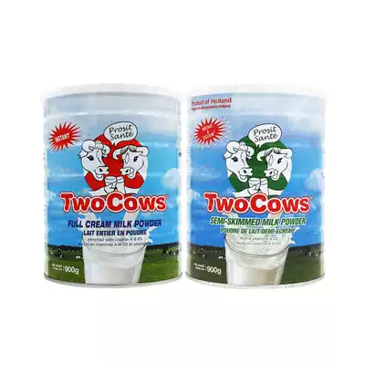 Dutch imported TwoCows double cow Amoy Gao calcium whole fat skim adult students elderly cow milk powder 900g