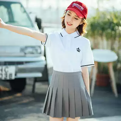 College style suit women pleated skirt two-piece kindergarten teacher garden uniform overalls summer student sports meeting graduation class uniform