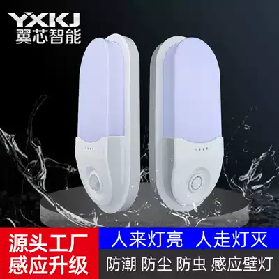 Smart human body infrared sensor light LED hanging wall lamp Moisture-proof dust insect fog voice-controlled radar Bathroom toilet