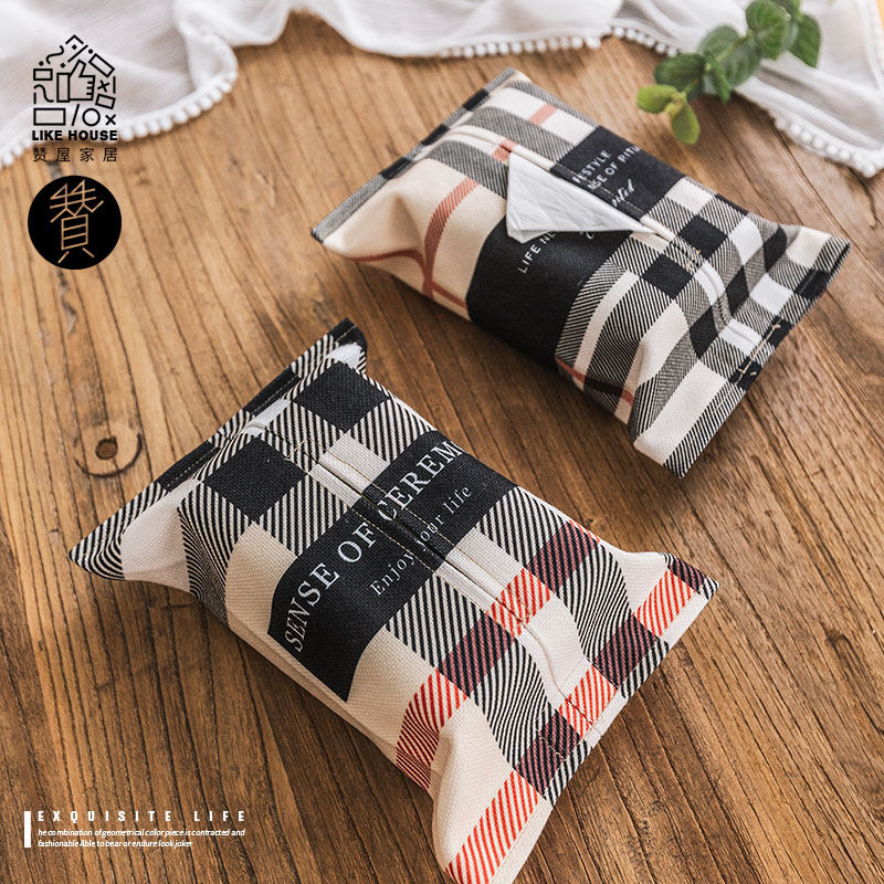 Modern minimalist paper towel set of cloth art paper towels Home Extraction toilet paper cover for cotton linen paper towels Nordic paper towel cover