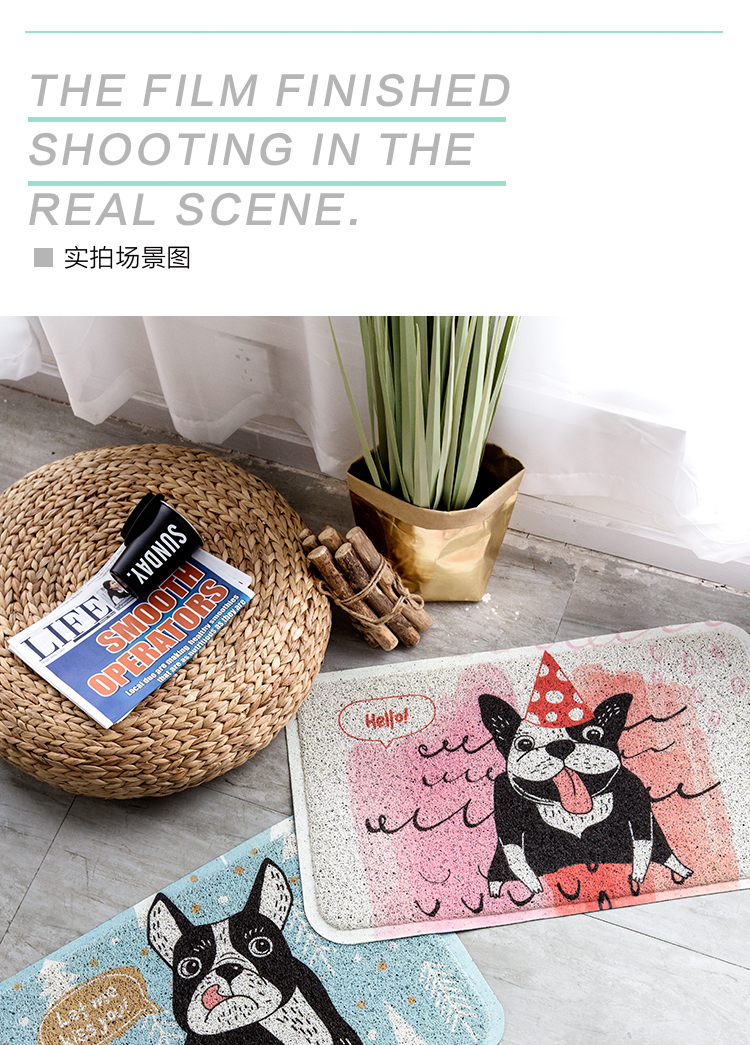 赞 屋 phim hoạt hình thảm cửa ra vào mat dây vòng mat Bắc Âu in mat chống bụi mat chống trượt mat - Thảm sàn miếng lót chống trơn nhà tắm